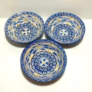 Temptations by Tara Set of 3 Old World Soup/Cereal Bowls 7.5”